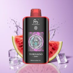 Hungary Wholesalers Fumot Tornado 25000 Puffs Görögdinnye Jég HD Kijelző 20ml Töltött 700mAh görögdinnye jég