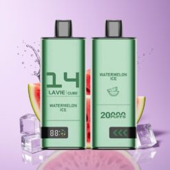 Hungary Wholesalers LAVIE Cube 20000 Puff Egy használatos e-cigaretta Görögdinnye Jég 28ML 5% Type C görögdinnye jég