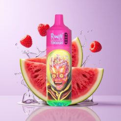 Hungary Wholesalers RandM Fumot Tornado 9000 Puffs Málna Görögdinnye Mesh Coil RGB Display málnás görögdinnye